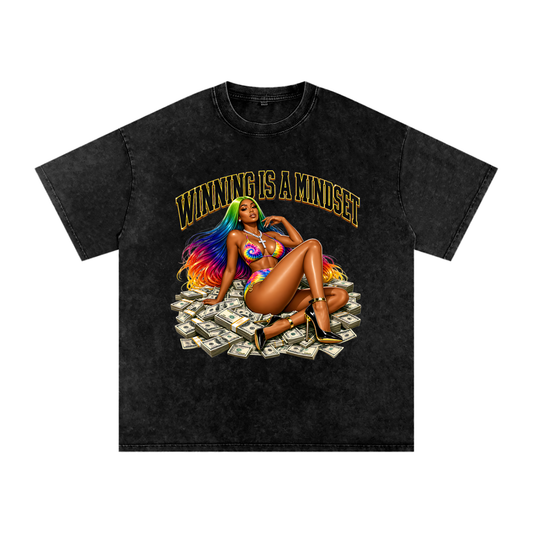 Winning,Mindset,Shirt,Black,Oversized,Navy,Blue,Gray